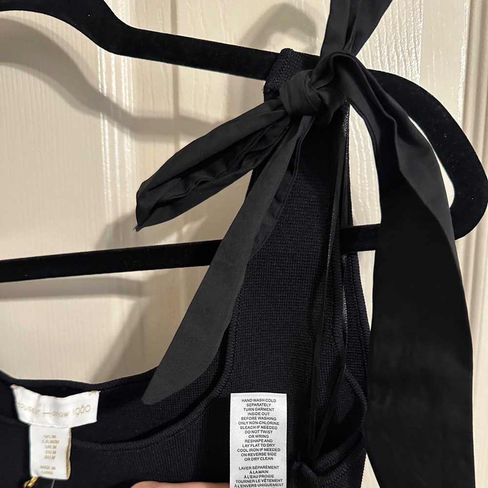 House of Harlow 1960 Bow Tie-Shoulder Tank Top, Black, Sz M - Picture 6 of 6
